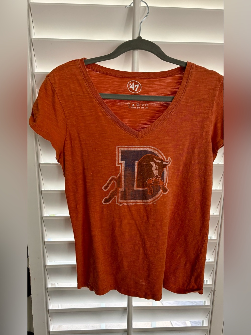 '47 Brand Orange V-Neck Tee Durham Bulls